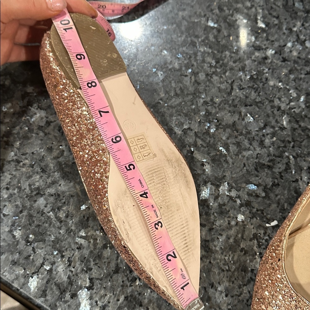 ASOS Rose Gold Glitter Flats - Picture 4 of 6